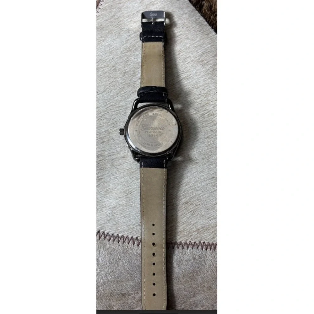 Geneva Platinum 5984 Mens Watch Black Classic Quartz Needs Battery Dress‎